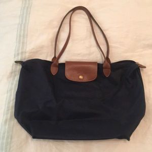 Long Handled Navy Blue Longchamp Purse